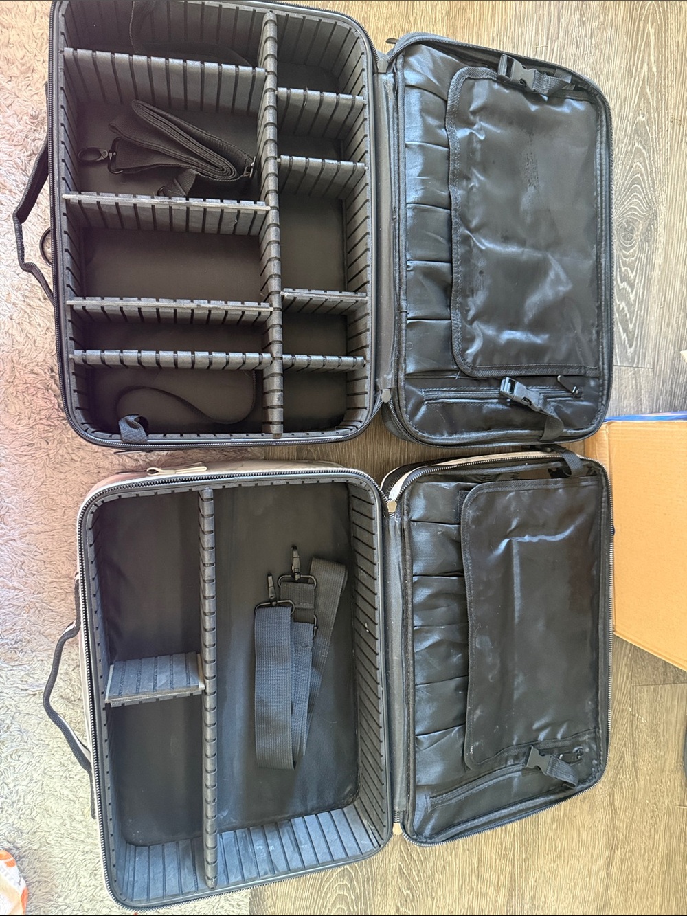 2 Large Makeup Travel/ Organizer Cases w/ Shoulder Straps
